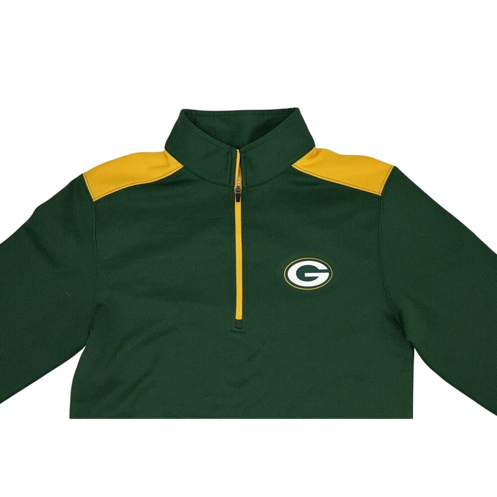 Green Bay Packers Men's 1/4 Zip Pullover Small Green NFL Team Apparel EUC - Picture 2 of 7